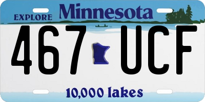 MN license plate 467UCF