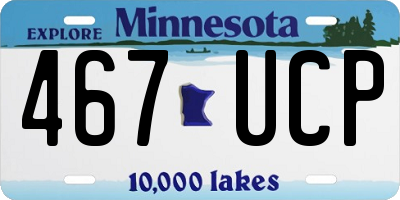 MN license plate 467UCP