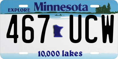 MN license plate 467UCW