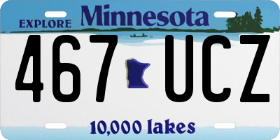MN license plate 467UCZ