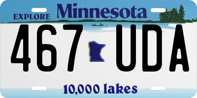 MN license plate 467UDA