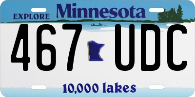 MN license plate 467UDC