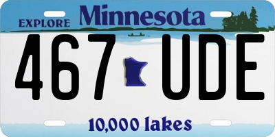 MN license plate 467UDE