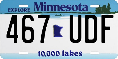 MN license plate 467UDF