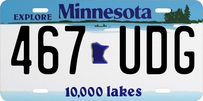 MN license plate 467UDG