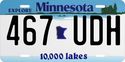 MN license plate 467UDH