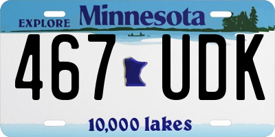 MN license plate 467UDK