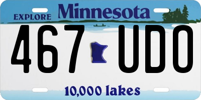 MN license plate 467UDO