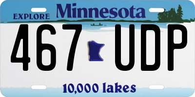 MN license plate 467UDP