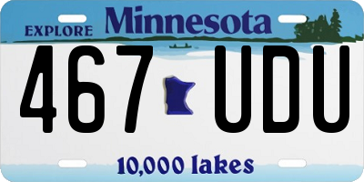 MN license plate 467UDU