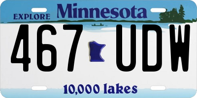 MN license plate 467UDW