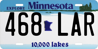 MN license plate 468LAR