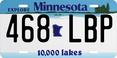 MN license plate 468LBP
