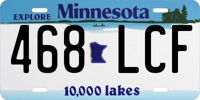 MN license plate 468LCF