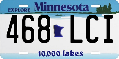 MN license plate 468LCI