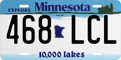 MN license plate 468LCL