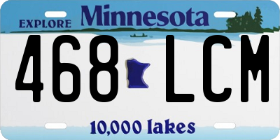 MN license plate 468LCM