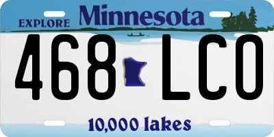 MN license plate 468LCO