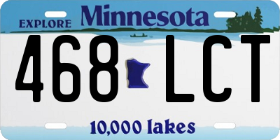 MN license plate 468LCT