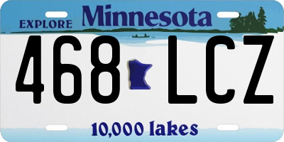 MN license plate 468LCZ