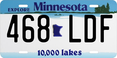 MN license plate 468LDF
