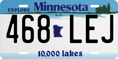 MN license plate 468LEJ