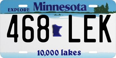 MN license plate 468LEK
