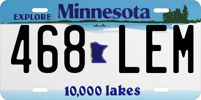 MN license plate 468LEM