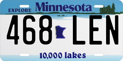 MN license plate 468LEN