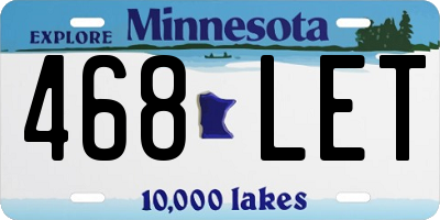MN license plate 468LET
