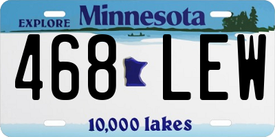 MN license plate 468LEW
