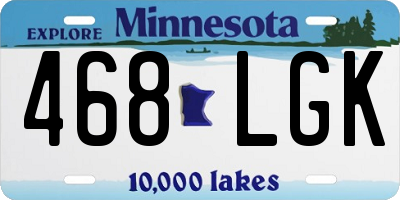 MN license plate 468LGK