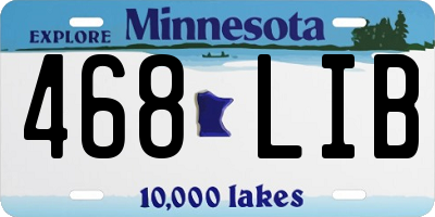 MN license plate 468LIB