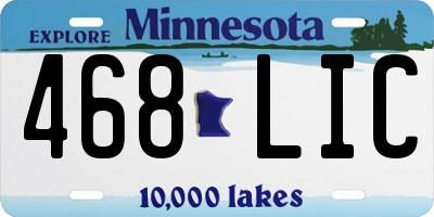 MN license plate 468LIC
