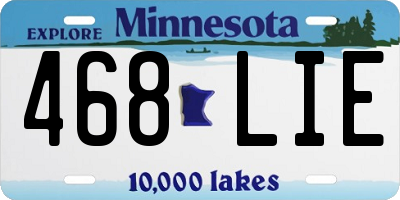 MN license plate 468LIE
