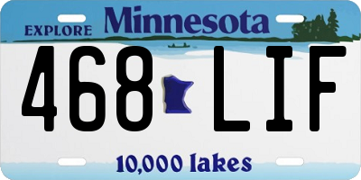 MN license plate 468LIF