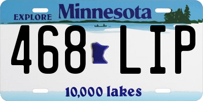 MN license plate 468LIP