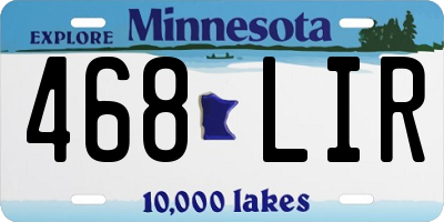 MN license plate 468LIR