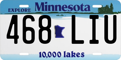 MN license plate 468LIU