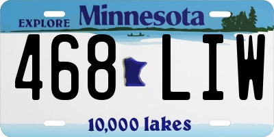 MN license plate 468LIW