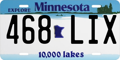 MN license plate 468LIX