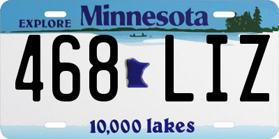 MN license plate 468LIZ