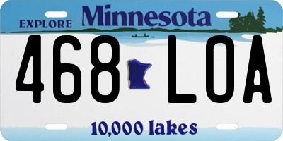 MN license plate 468LOA