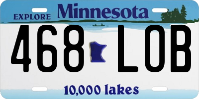 MN license plate 468LOB