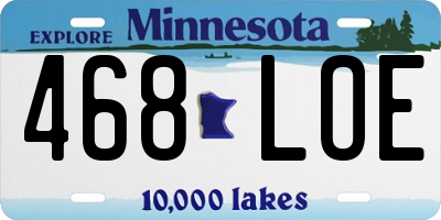 MN license plate 468LOE
