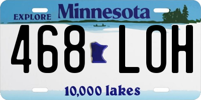 MN license plate 468LOH