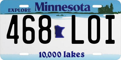MN license plate 468LOI