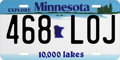 MN license plate 468LOJ