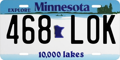 MN license plate 468LOK