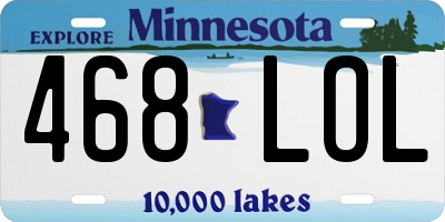 MN license plate 468LOL